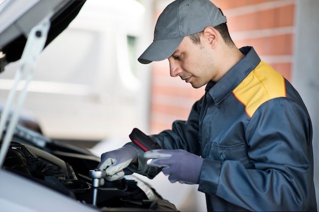 van store mechanic working on used van